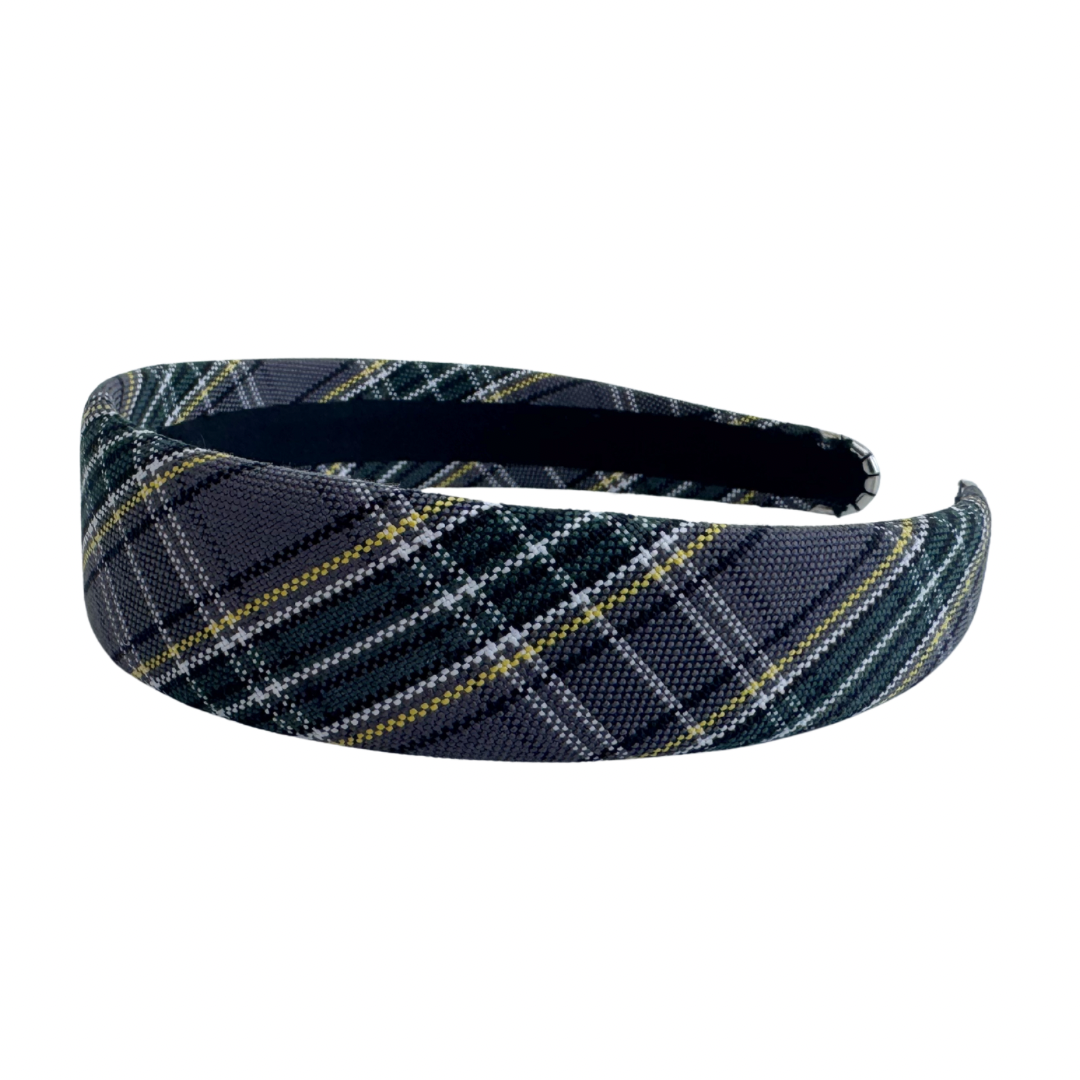 Green and Gray Plaid Headbands