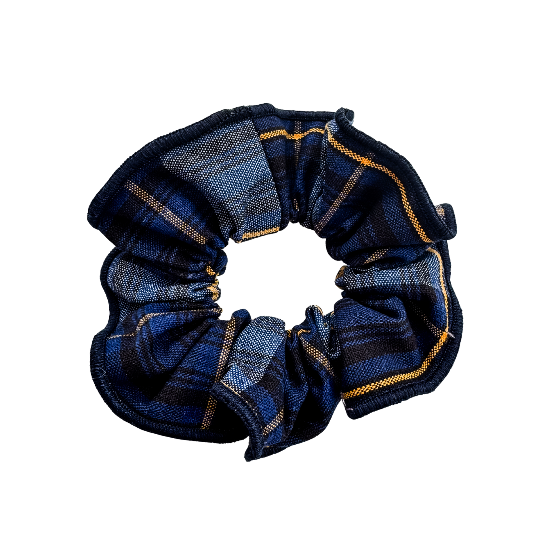 Blue and Gold Plaid Scrunchie