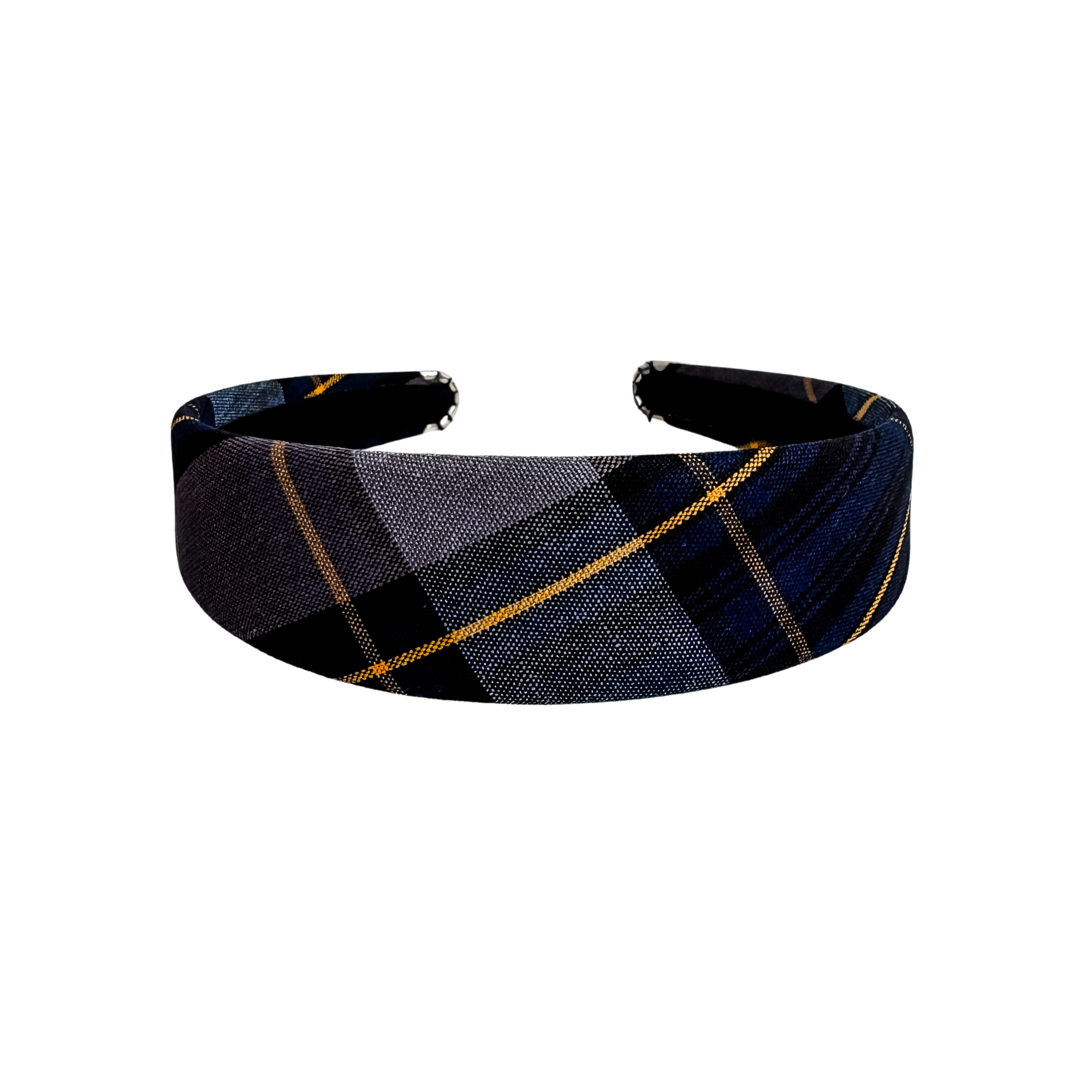 Blue and Gold Plaid Headbands