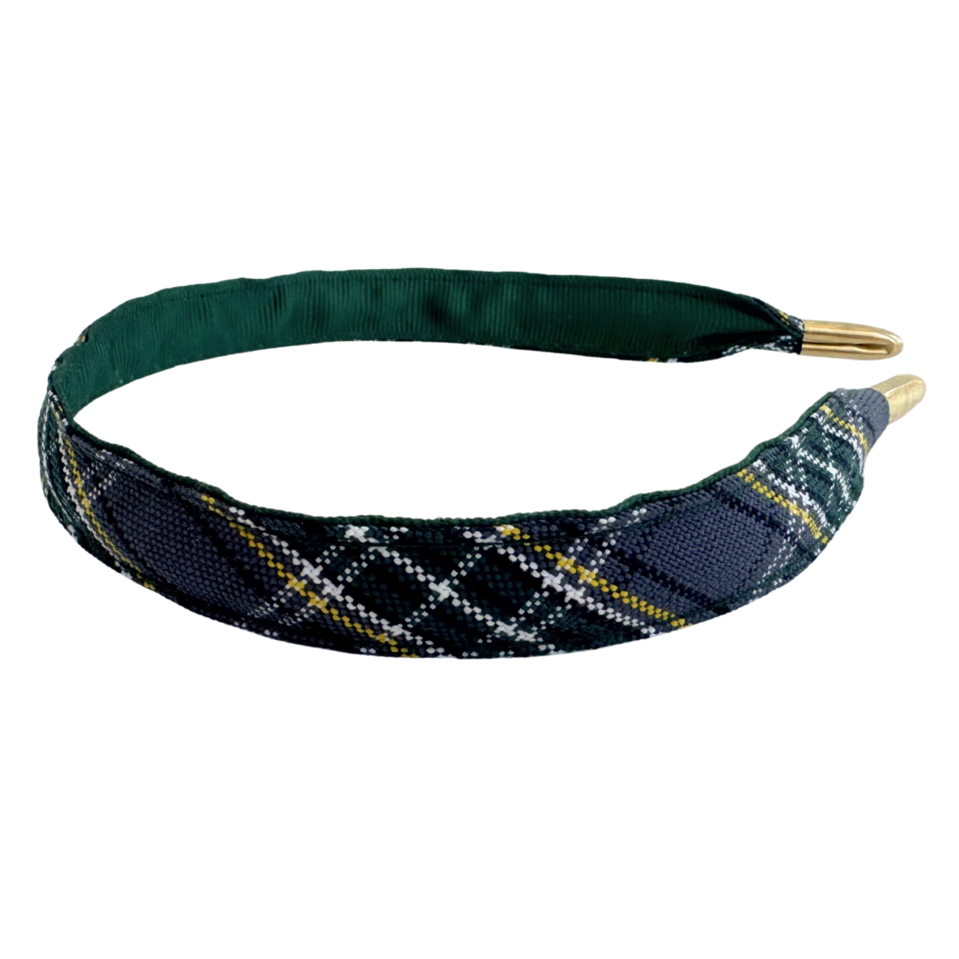 Green and Gray Plaid Headbands