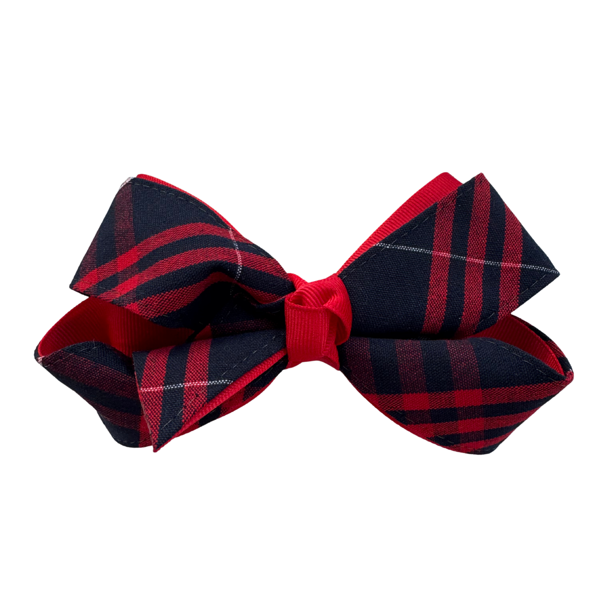 Red and Navy Plaid Bow