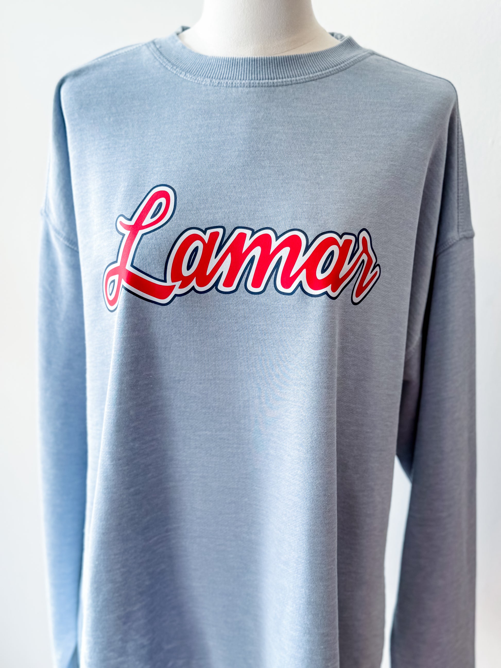 Lamar Burnout Campus Crewneck Sweatshirts (see all options)