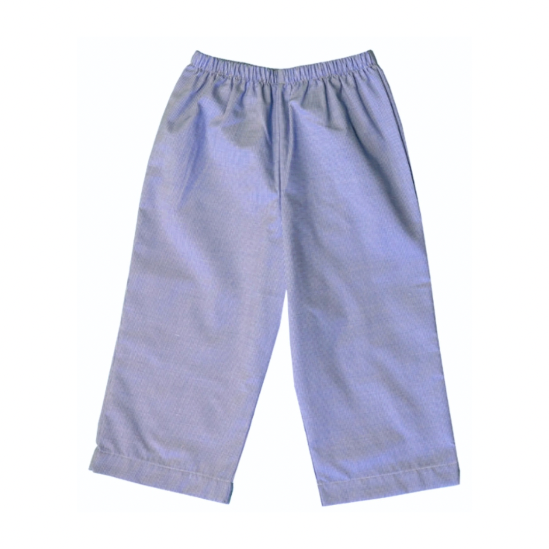 Blue and White Gingham Pants