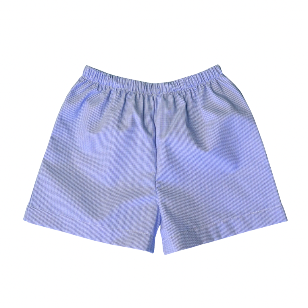 Blue and White Gingham Shorts