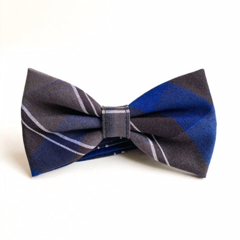 Blue and Black Plaid Ties