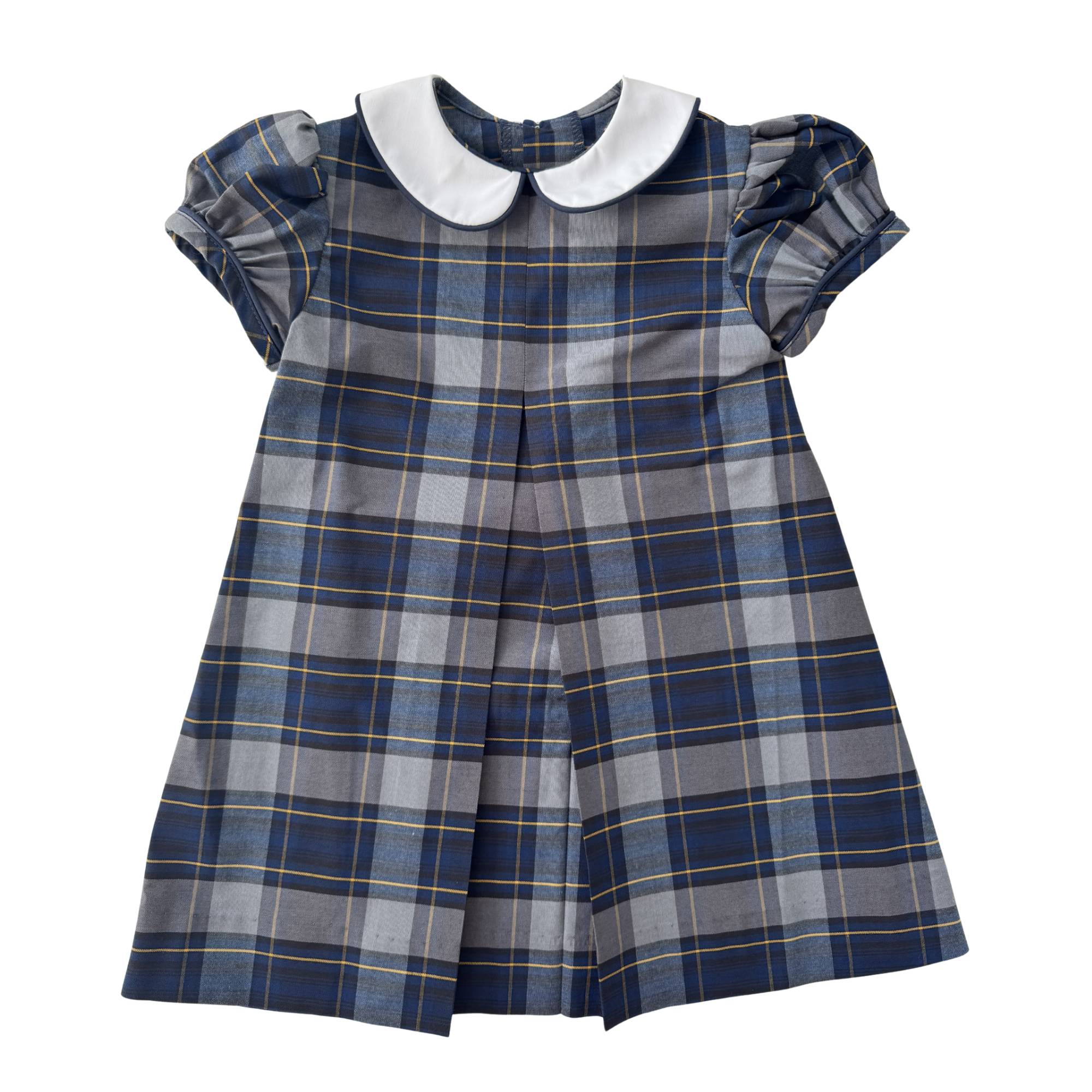 Blue and Gold Plaid Dress