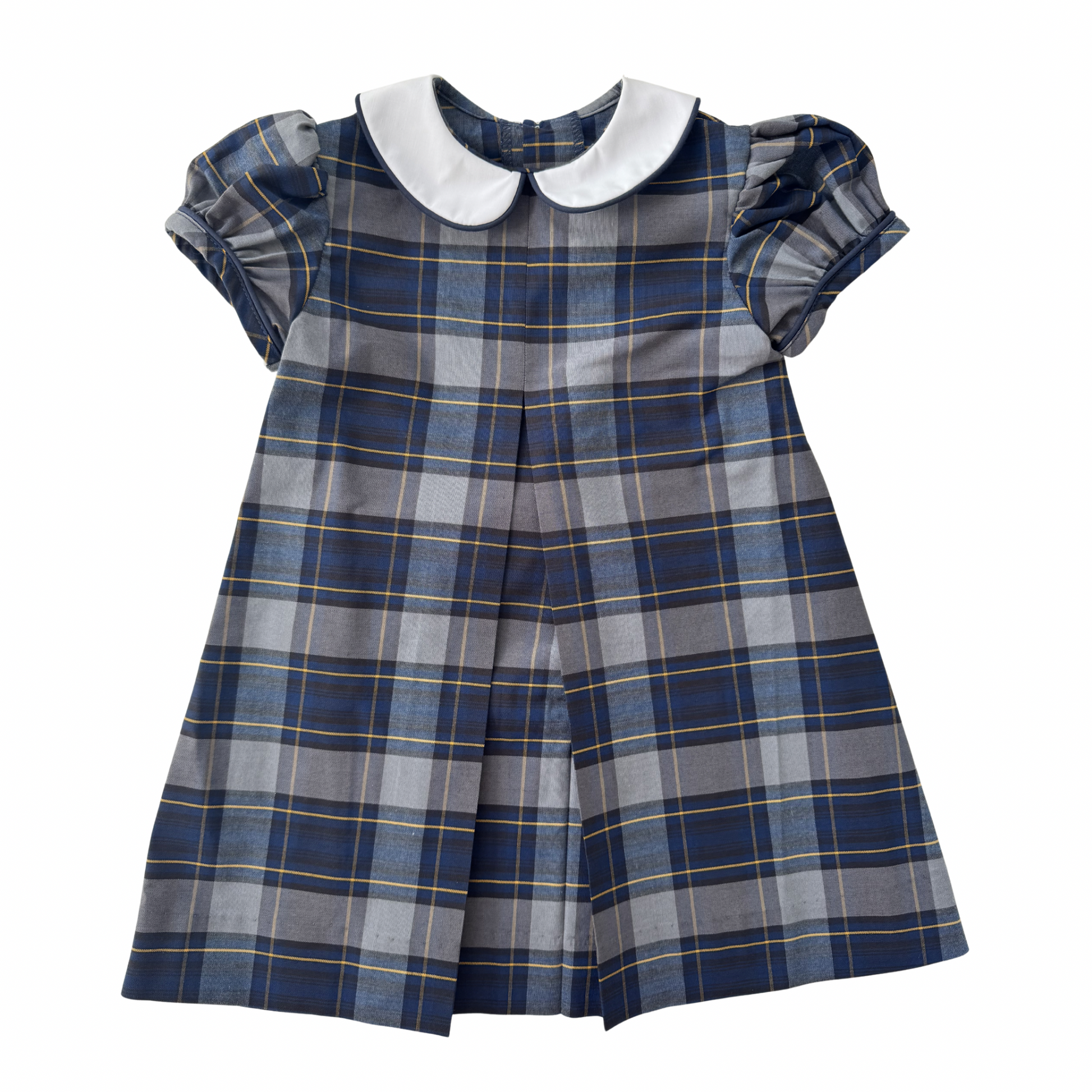 Blue and Gold Plaid Dress