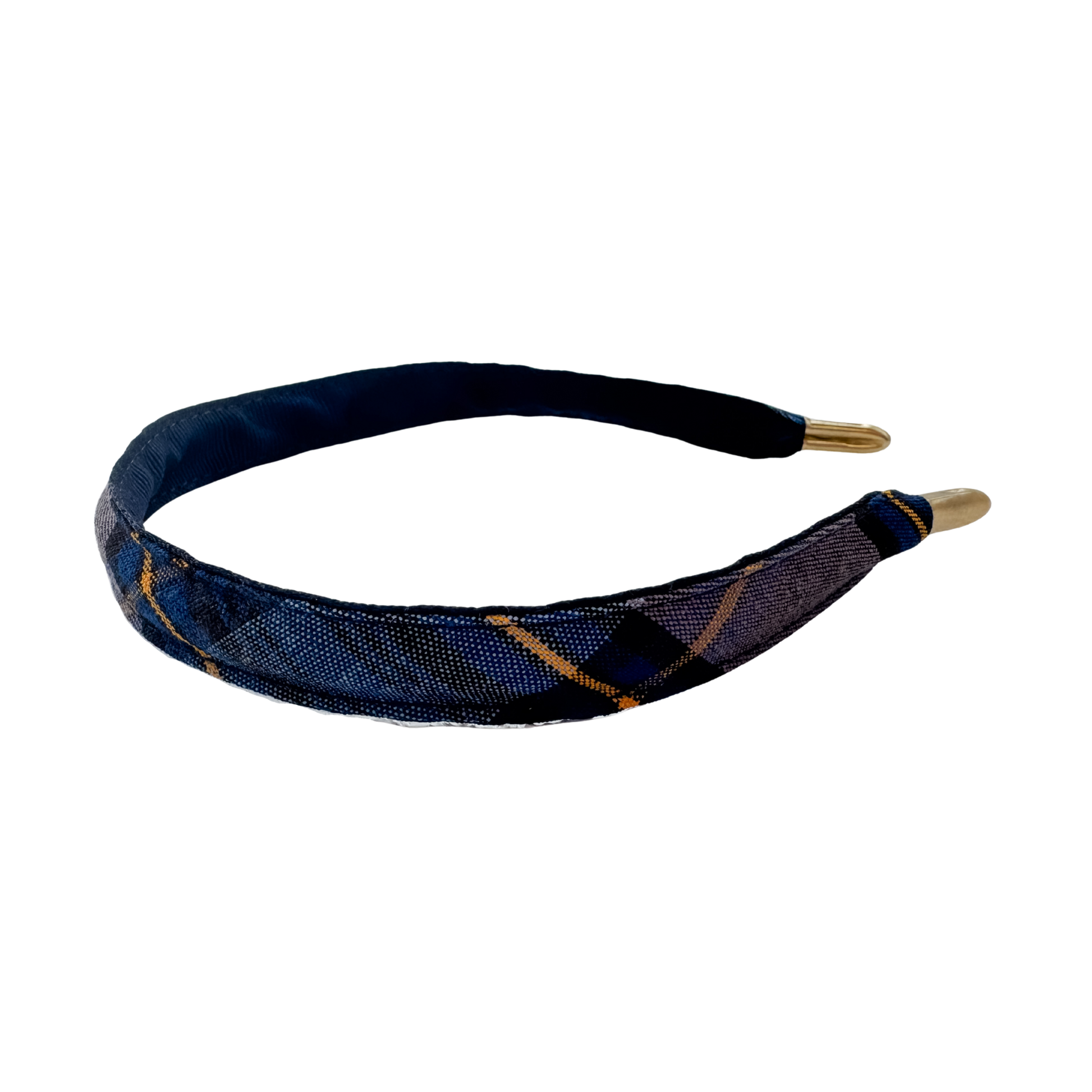 Blue and Gold Plaid Headbands
