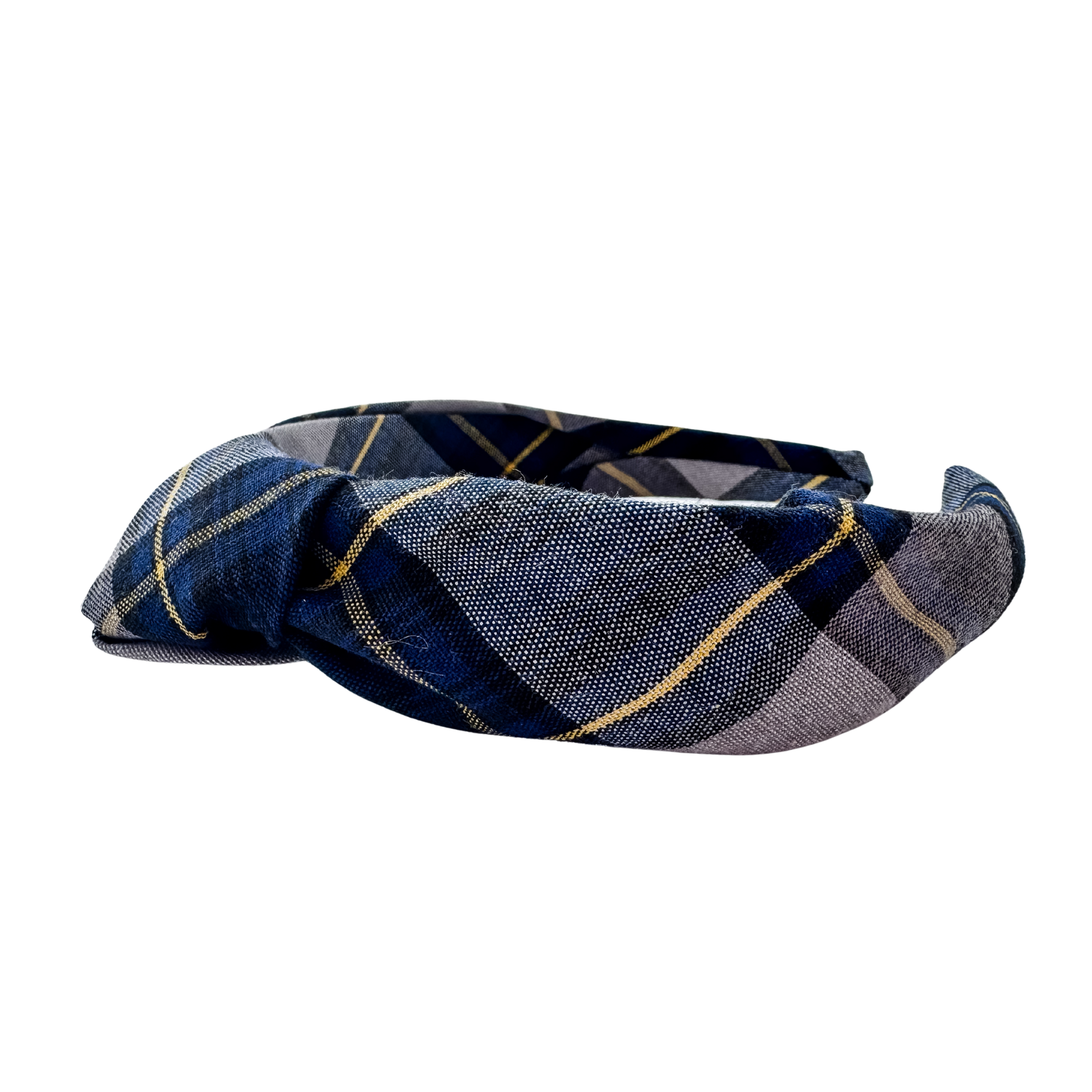 Blue and Gold Plaid Headbands