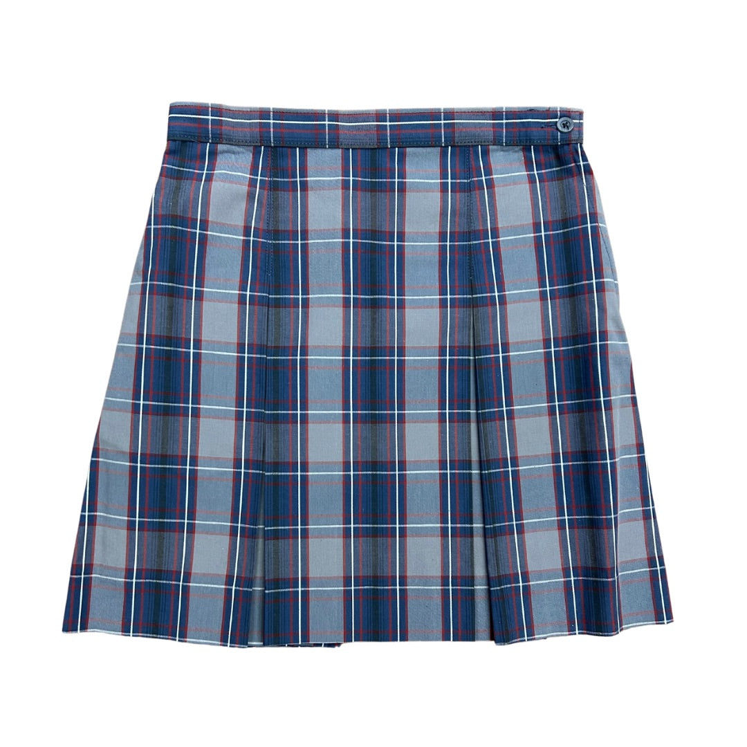 Blue and Gray Plaid Skirt