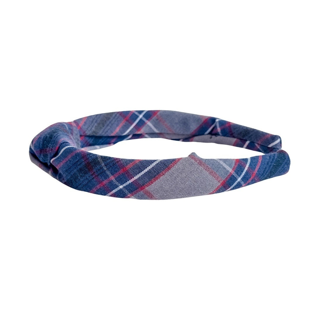 Blue and Gray Plaid Headbands