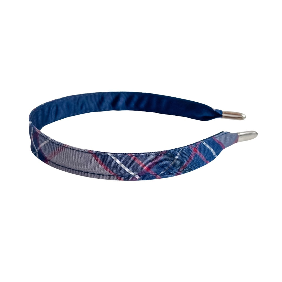 Blue and Gray Plaid Headbands