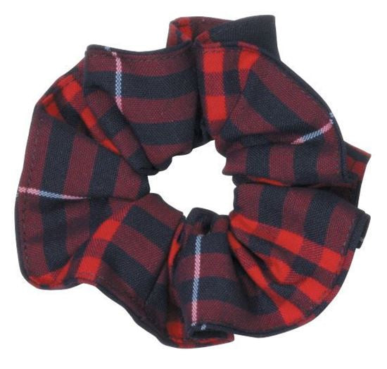 Red and Navy Plaid Scrunchies