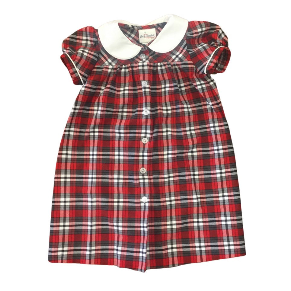 Red and Black Plaid Smock Dress