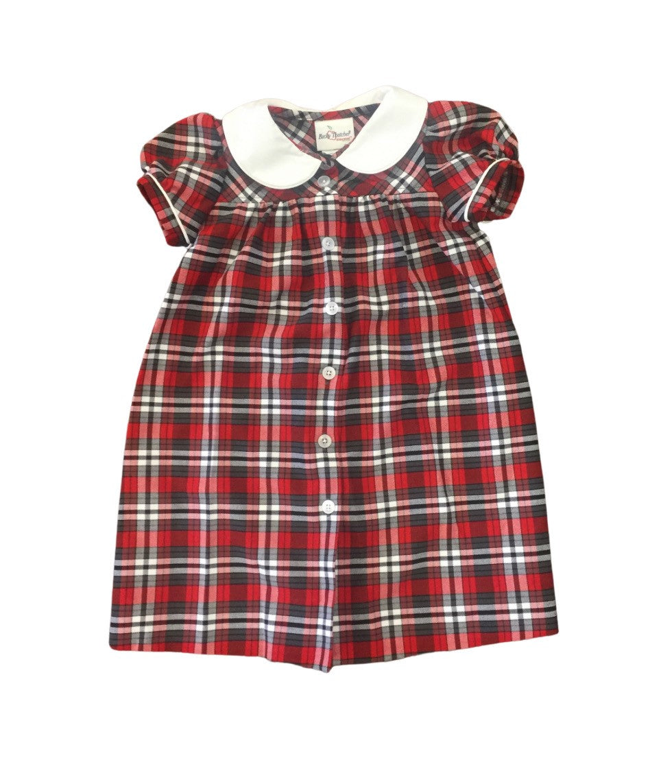 Red and Black Plaid Smock Dress