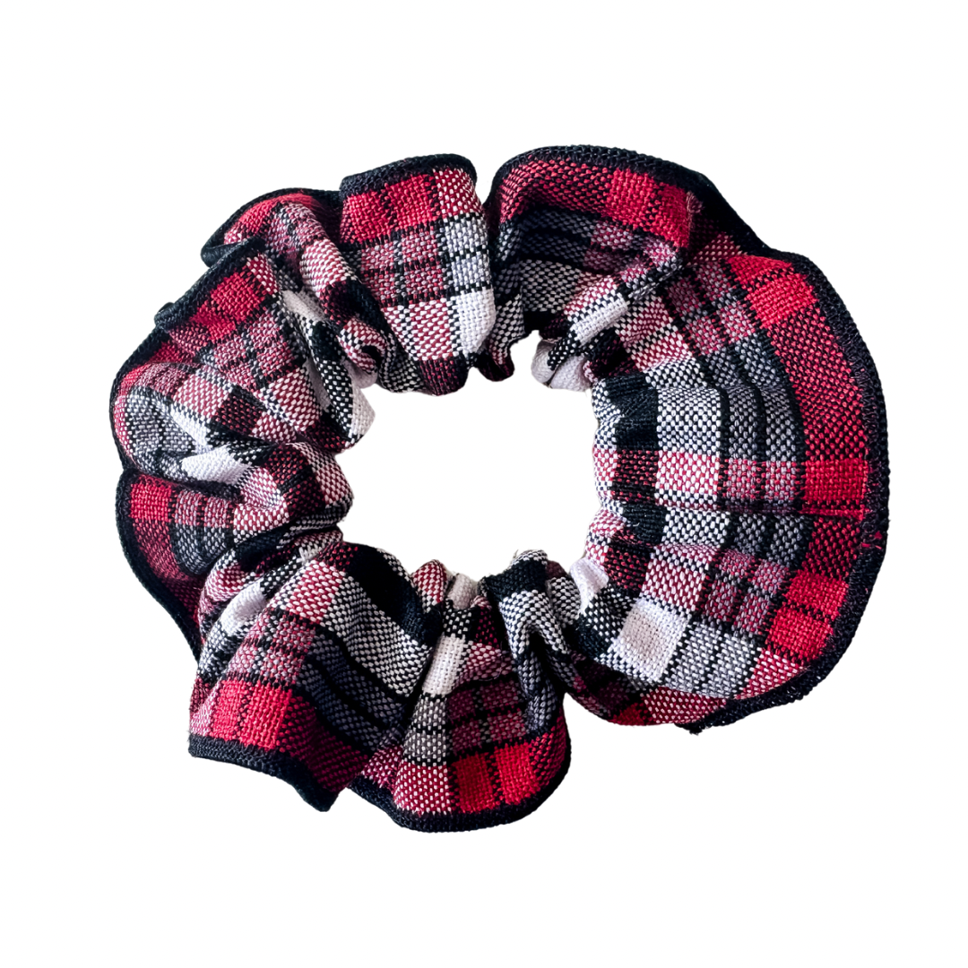 Red and Black Plaid Scrunchies