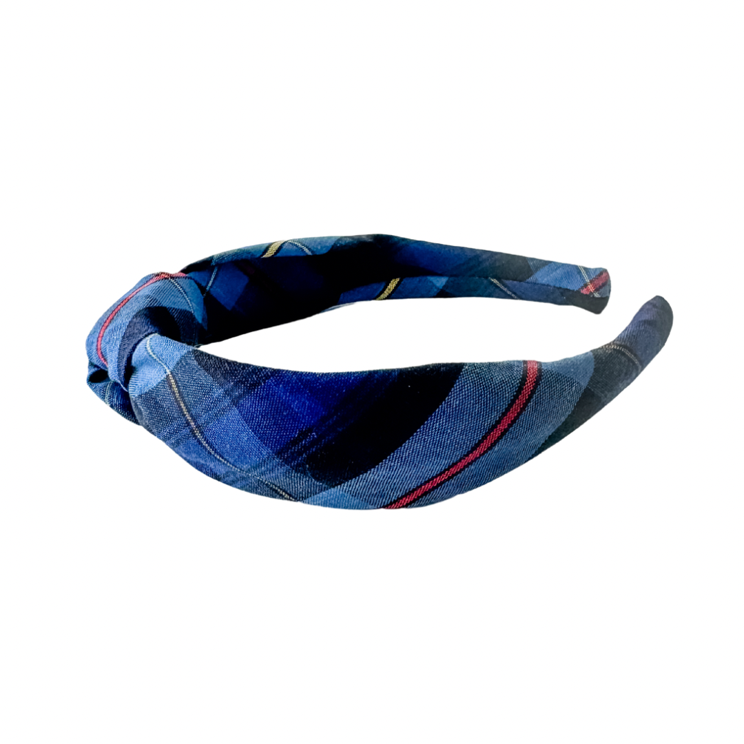 Light and Dark Blue Plaid Headbands