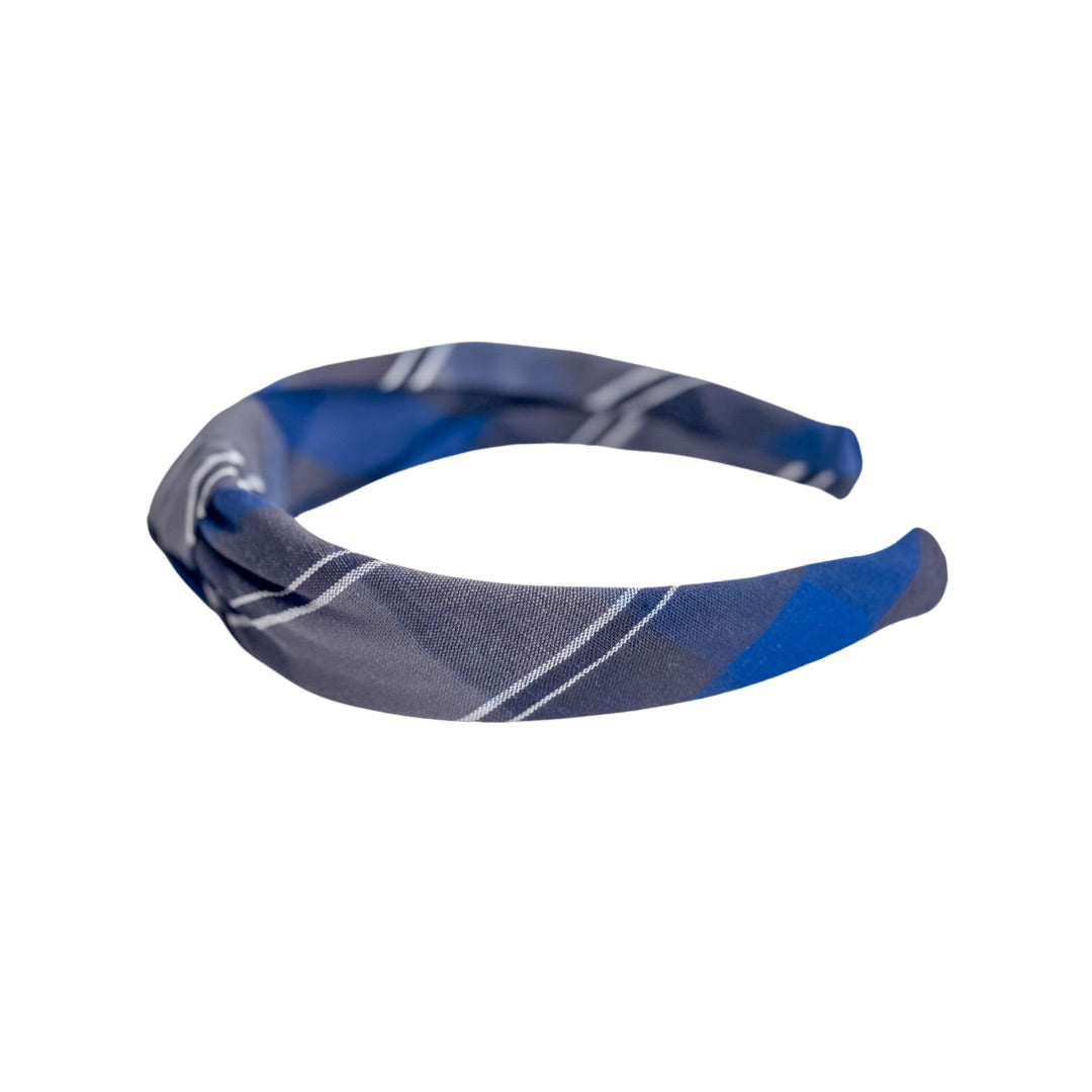 Blue and Black Plaid Headbands