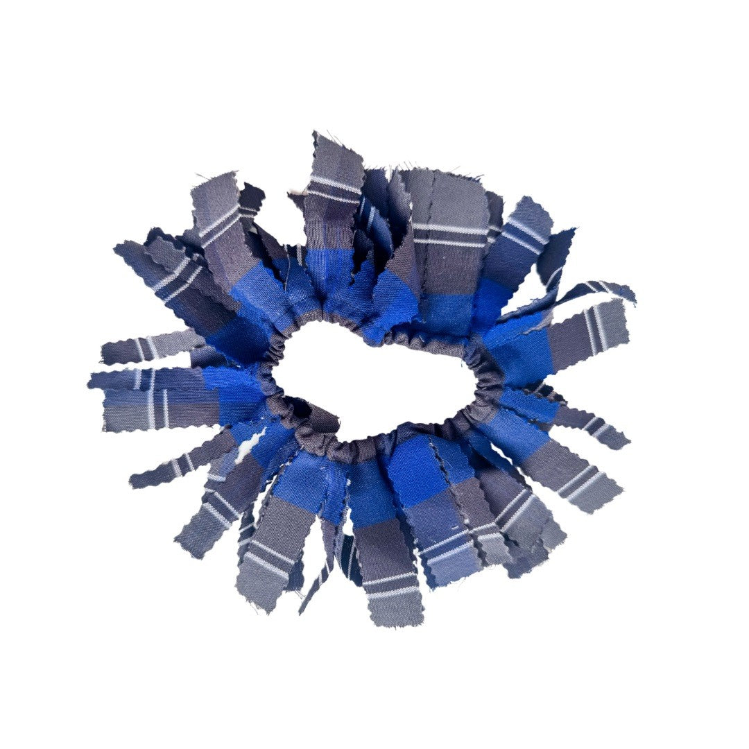Blue and Black Plaid Scrunchies