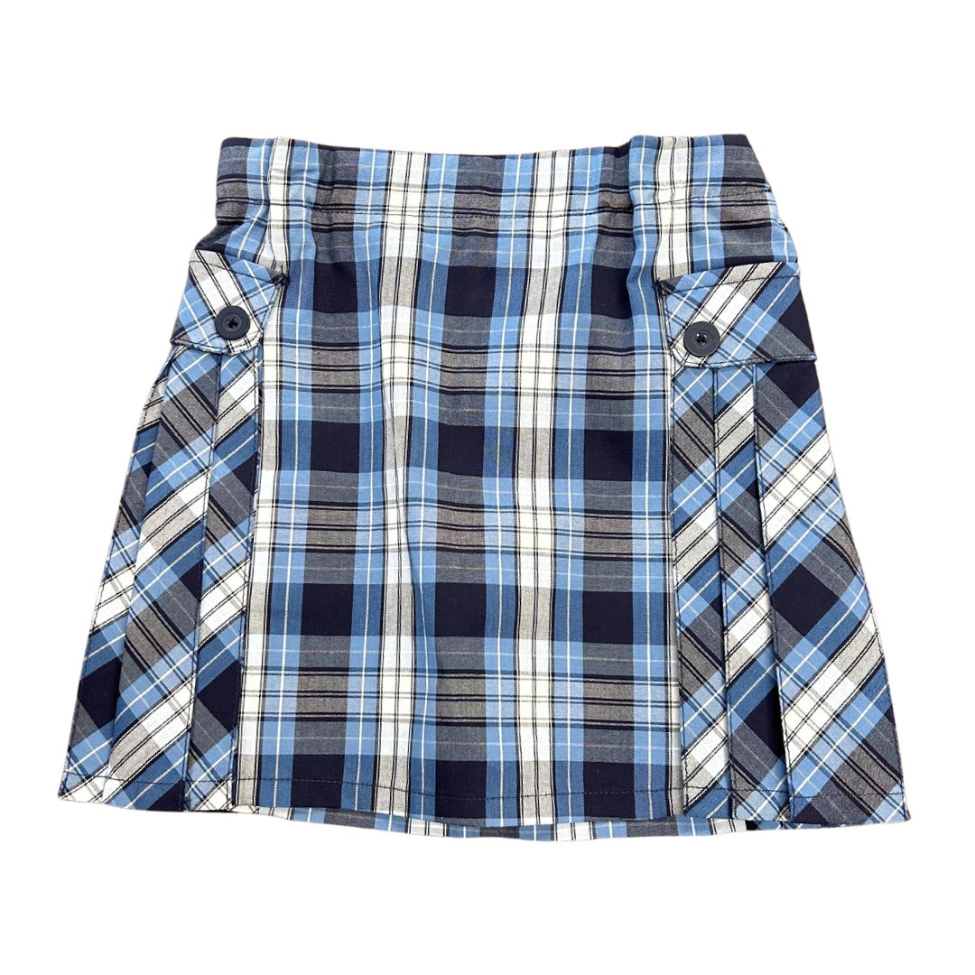 Blue and White Plaid Skort