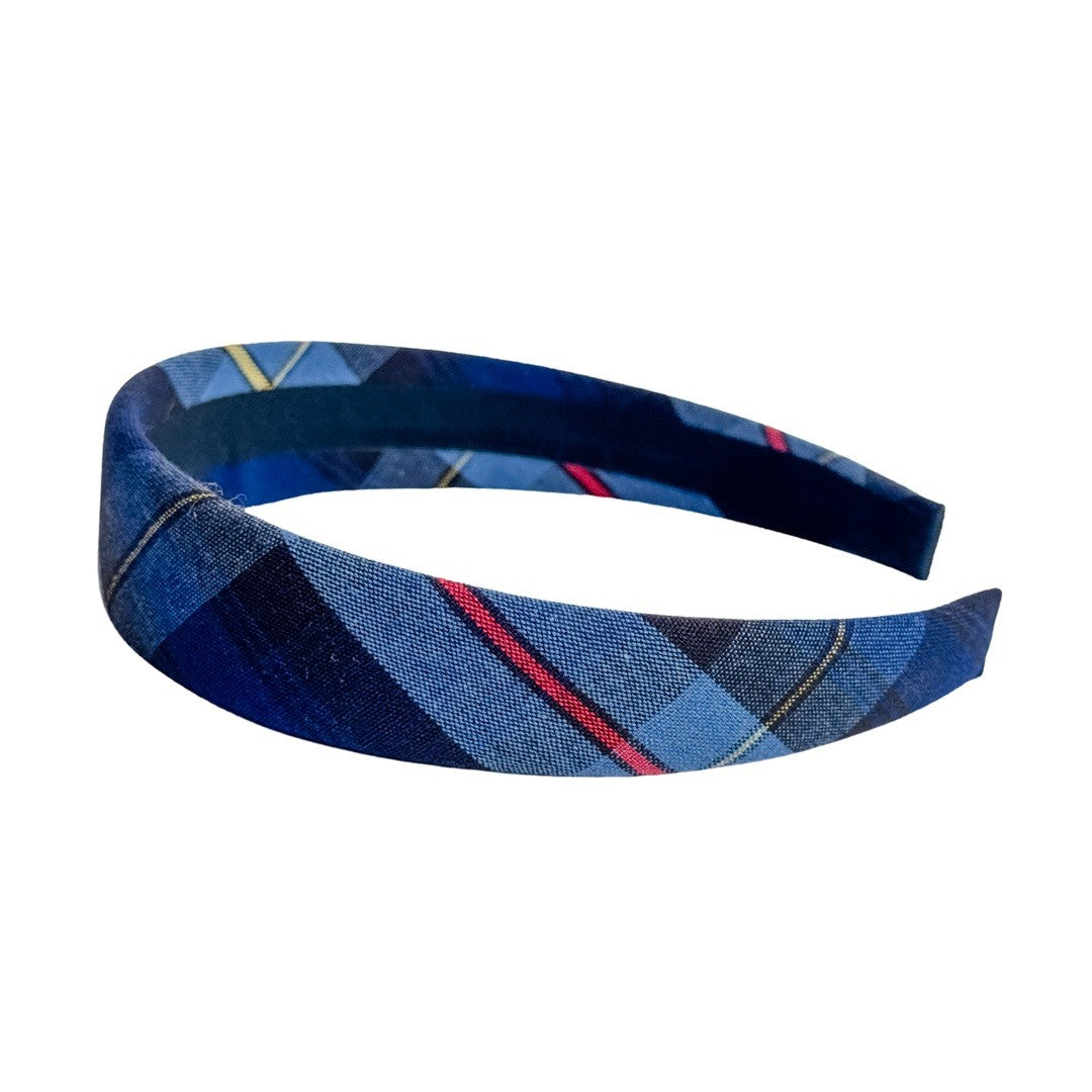 Light and Dark Blue Plaid Headbands