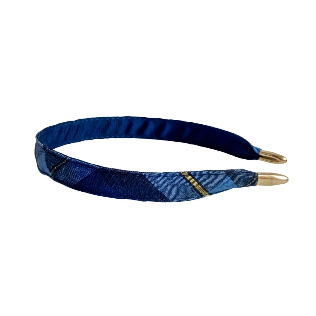 Light and Dark Blue Plaid Headbands