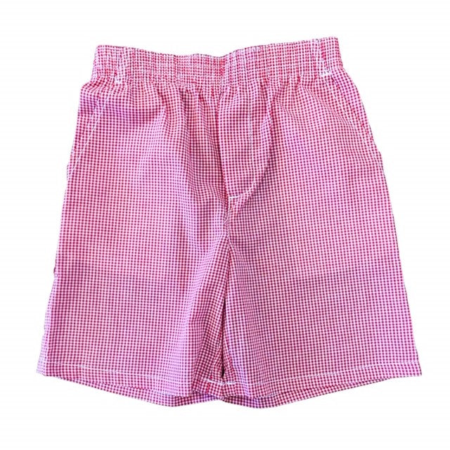 Red and White Gingham Shorts