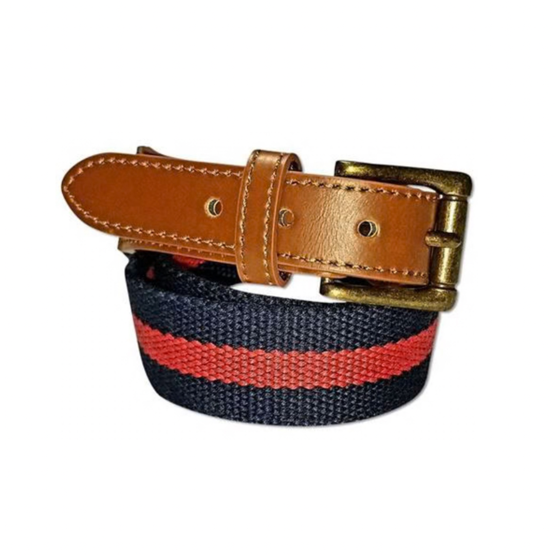 Red and Navy Striped Belt